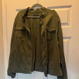 Torrid Dark Green Utility Jacket Size 3